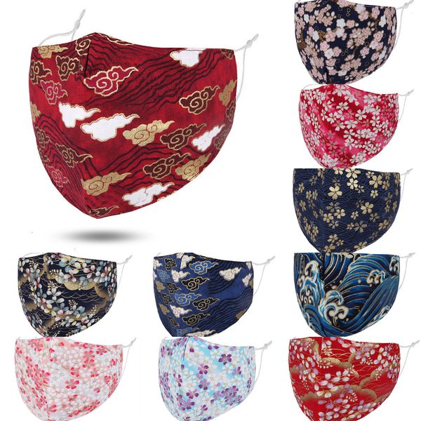

cotton factory fashion 3d printing face flower dustproof outdoor cycling cloth mouth mask for washable resuable 6 pa2br
