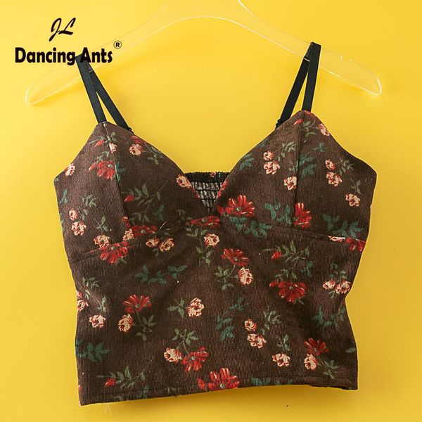 

print camis for women v-neck solid vest tank spaghetti strap broken flowers slim new korean womens vintage clothes, White
