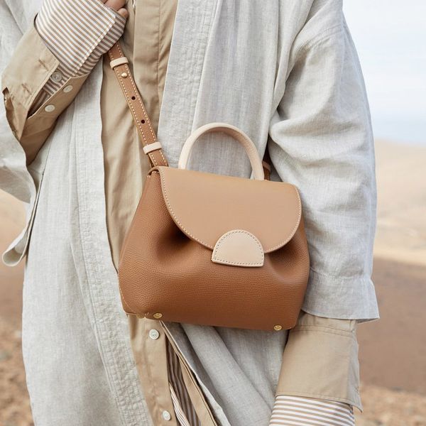 

totes bags brown popular crossbody leather handbag women sling bag fashion luxury clutch shoulder round casual cloud polene dcjt