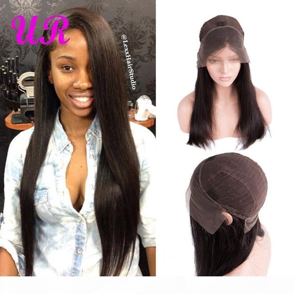 

human hair lace front wigs 10a raw indian virgin remy human hair 150% density dhgate 13*4 human hair wig perruques de cheveux humains, Black;brown