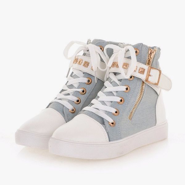 

2021 women canvas high lace up autumn vulcanized new ladies fashion rivet buckle casual walking shoes rkaz, Black