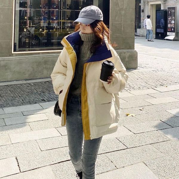

down cotton jacket for women short cotton jacket 2020 new korean edition loose-fitting school bread dress with padded coat1, Black