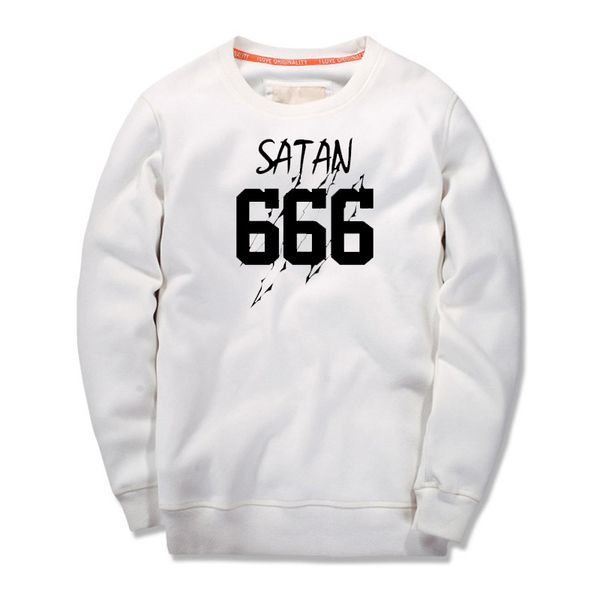 

college style men's baseball clothing thicken long-sleeved hoodies mens 666 satan autumn warmly sweatshirts, Black