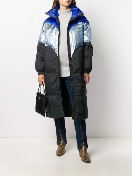 

2020 autumn and winter new style stand-up collar contrast stitching long-sleeved women's cotton jacket1, Black