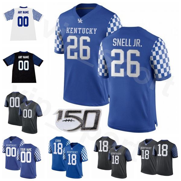 

ncaa football college lynn bowden jr jersey kentucky wildcats sawyer smith benny snell stephen johnson stanley williams patrick towles home, Black
