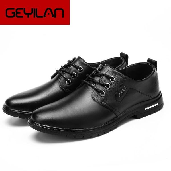 

2020 leather shoes spring and autumn new business dress shoes zapatos de hombre men casual natural leather loafers, Black