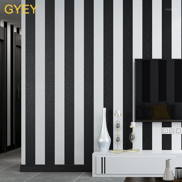 

wallpapers embossed modern minimalist black white vertical stripes wallpaper pvc bedroom living room tv wall background1
