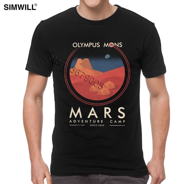 

мужчины soft занимайте марс лагерь с коротким рукавом экипаж шеи space x vintage graphic tee бойфренда подарка спорта толстовка с капюшоном