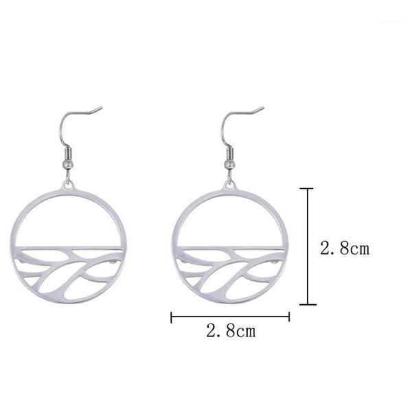 

cremo stainless steel drop hanging fan pendant earrings for women leather dangle earrings jewelry finition argentÃ©e1, Silver