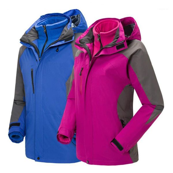 

outdoor jackets&hoodies men winter warm waterproof fishing skiing hiking climbing plus size fleece windproof camping sport jacket1, Blue;black