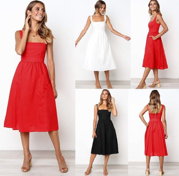 

women's solid colorwith pocket midi dress bandage dressesladies solid color latest fashion dress drop shipping, Black;gray