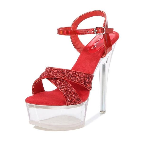 

women's platform sandals peep toe ankle strap stiletto high heel shoes, Black