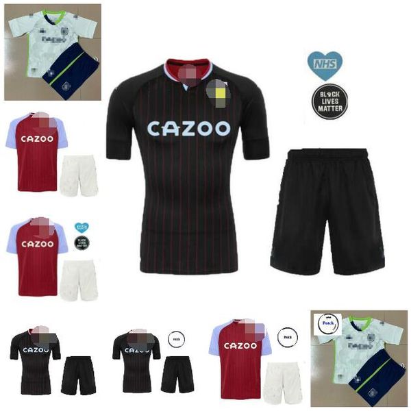

20 21 aston villa away soccer jersey home 2021 samatta targett grealish wesley douglas luiz mcgim el black men kit football shirts, Black;yellow