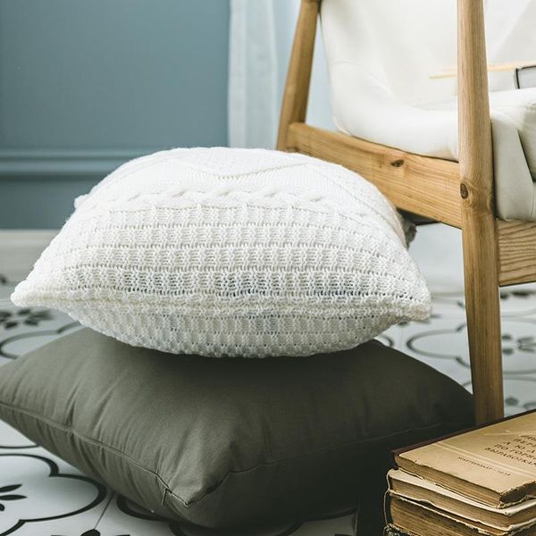 

cushion/decorative pillow knitted cushion cover thick woolen throw covers for living room bedroom home decor car sofa pillowcase 45x45cm