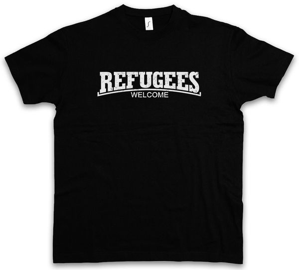 

refugees welcome iii demonstration left party wing pro asylum 2018 summer round neck men's sport hooded sweatshirt hoodie men t shirt