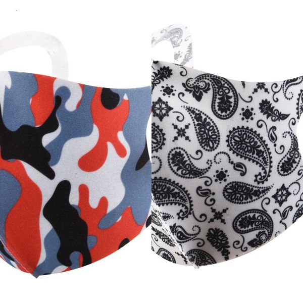 

u654ucamouflage mask ice silk anti dust mouth muffle washable reusable camo face masks with package 6