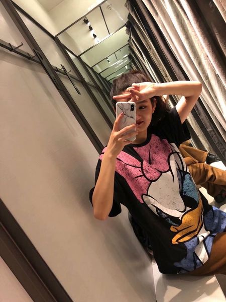 

aq8yy нового женской мультфильма лук утка рисунок свободно весной t-shirtbutterfly хлопок футболка с коротким рукавом хлопка в футболке лето, White