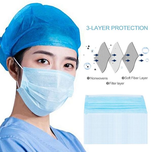 

mouth face masks cover protection mouth masks anti-dust windproof disposable health mask mask layers blue 3 dhndo