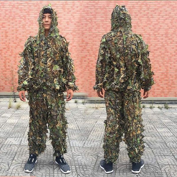 

hunting sets men women kids outdoor sniper ghillie suit camouflage clothes jungle cs training leaves clothing pants hooded jacket1, Camo