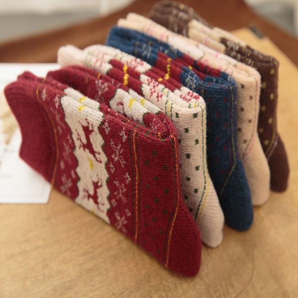 

2vicl both feet warmchristmas warm and socksstyle women's terry socks autumn and socks thickened medium thick winter male mfczz, Black