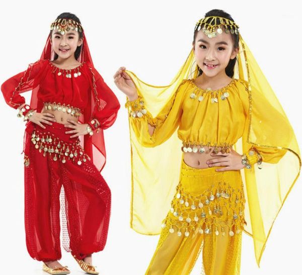 

new style kids belly dance costume oriental dance costumes belly dancer clothes costumes for kids 5pcs/set1, Black;red