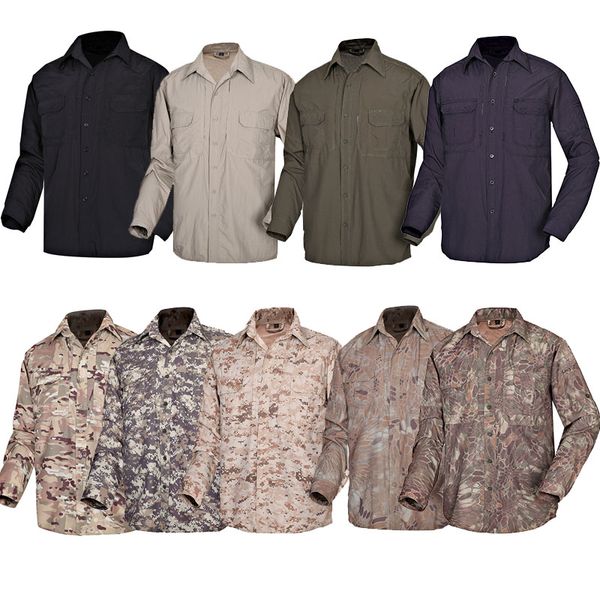 Camisa de tiro de caça ao ar livre camisa de batalha uniforme camo bdu exército vestuário de combate rápido camuflagem camuflagem no05-139