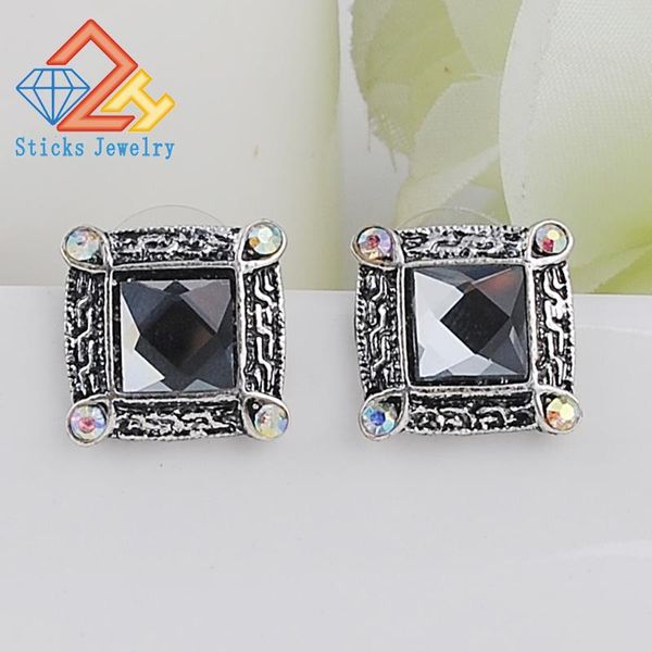 

stud good black crystal earrings fashion for women brand jewelry vintage wedding, Golden;silver