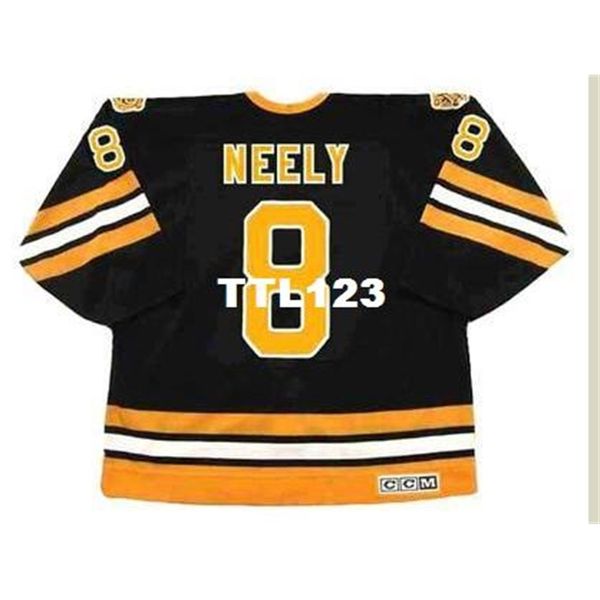 

mens #8 cam neely boston bruins 1990 ccm vintage away hockey jersey or custom any name or number retro jersey, Black