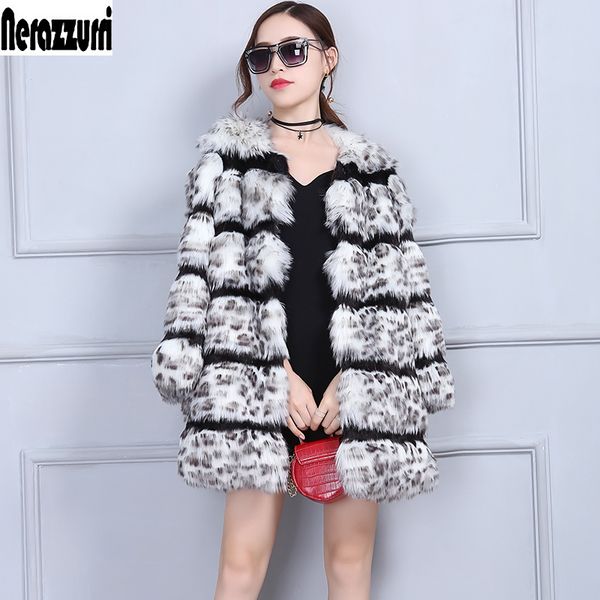 

nerazzurri leopard coat women furry fluffy winter faux fur jacket luxury warm female plus size fake fox fur coats 5xl 6xl 7xl 201029, Black