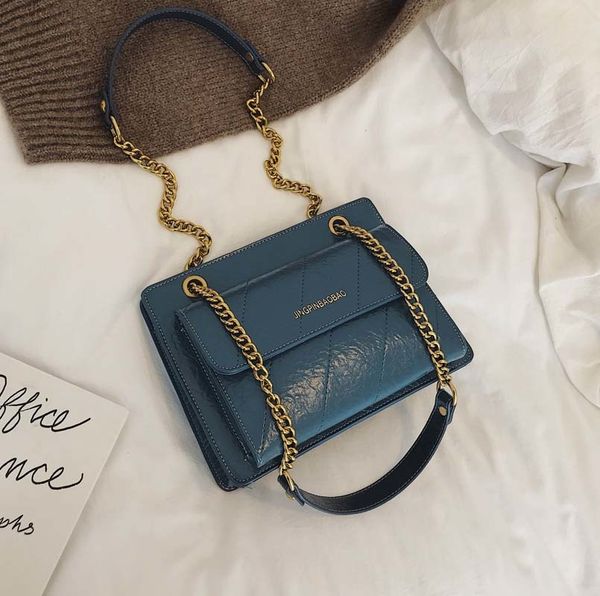 

vintage chains women shoulder bags designer messenger bag luxury pu leather crossbody bags female flap lady large square purses c1016