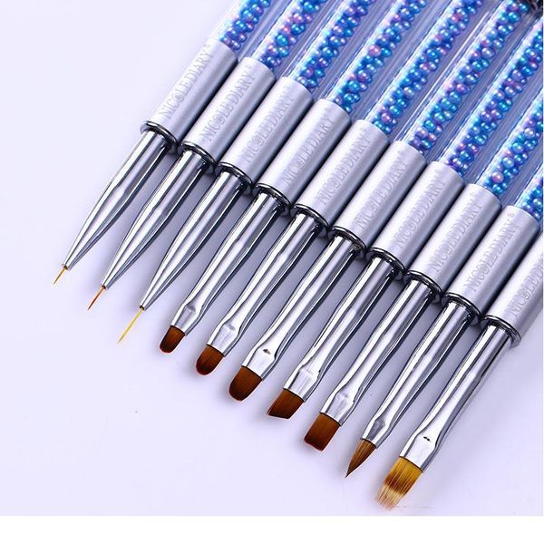 

nicole diary 3 pcs nail brush set uv gel brush liner painting pen acrylic drawing brush nails gradient rhinestone han wmtlve