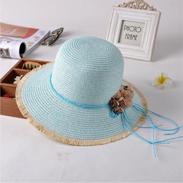 

outdoor sun visor hat straw paper bangkok beach, Blue;gray
