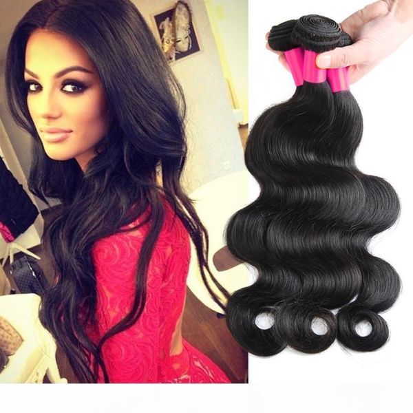 

3pcs lot brazilian body wave human hair extensions 100g pcs natural black 100% unprocessed brazilian virigin human hair weft body wave