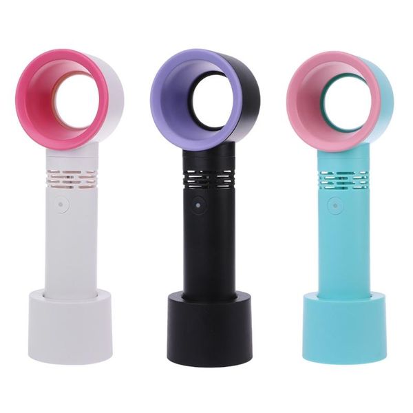 

usb rechargeable portable bladeless fan handheld mini cooler no leaf handy fan