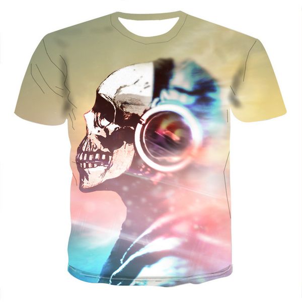 

skull demon theme horror 3d summer boy clothing 3d print shirts horror harajuku harajuku men clothing