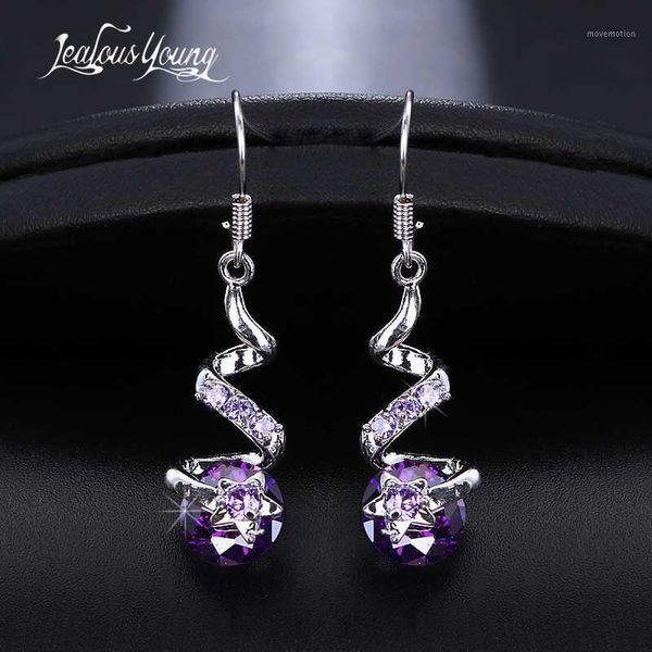 

fashion round zircon long hoop earrings with white gold color cubic zirconia personality party earings jewelry accessories1, Golden;silver