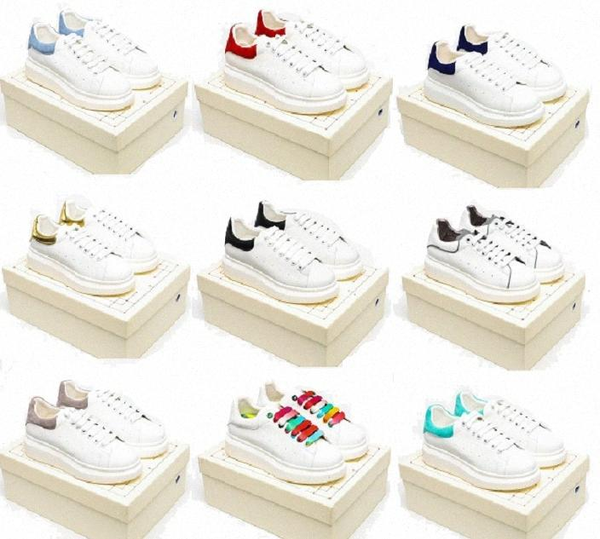 

2021 classic designer colors 2021 oversized sneaker thick espadrille high platform white lace-up man womens shoes suede flat sneak 6c18#, Black