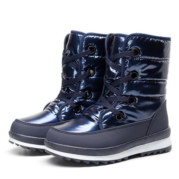 

fashion women winter snow boots waterproof non-slip ankle boots for women female shoes botas mujer warm fur platform thick plush, Black