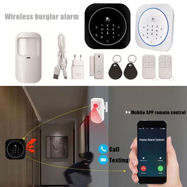 

alarm systems wireless infrared security motion detector auto dial app control burglar support 5 sets of telephone settings