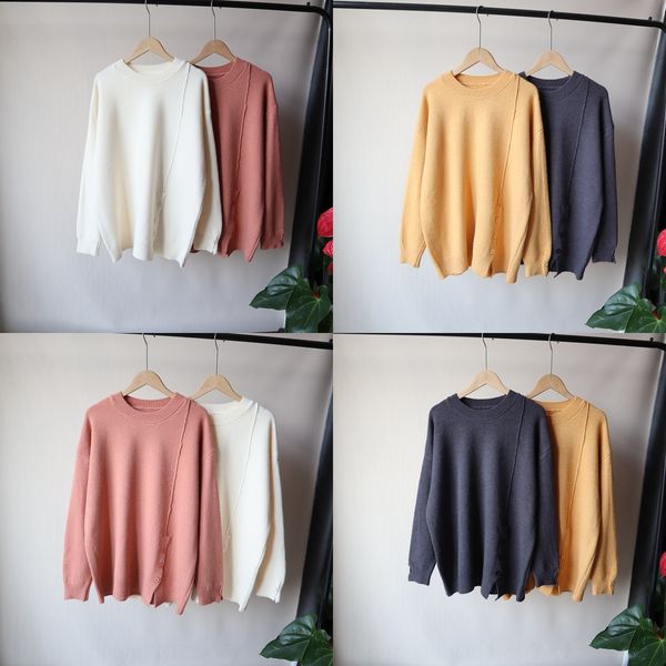 

нерегулярное пуловер свитер для рыхлого падения износа зимой 2020 новый корейский стиль женской рыхлый и тонкий дизайн пуловер свитер m7lj1, White;black