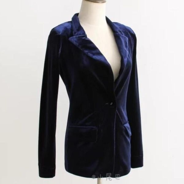 

elegant women velvet blazer coat fashion office lady casual jacket 2020 autumn winter formal blazer1, White;black