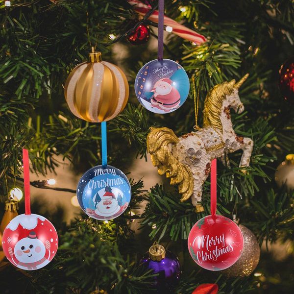 

6pcs christmas gift boxes christmas iron ball candy boxes tin boxes candy tinplate ball shaped parctical tree hanging wmthki xhhair