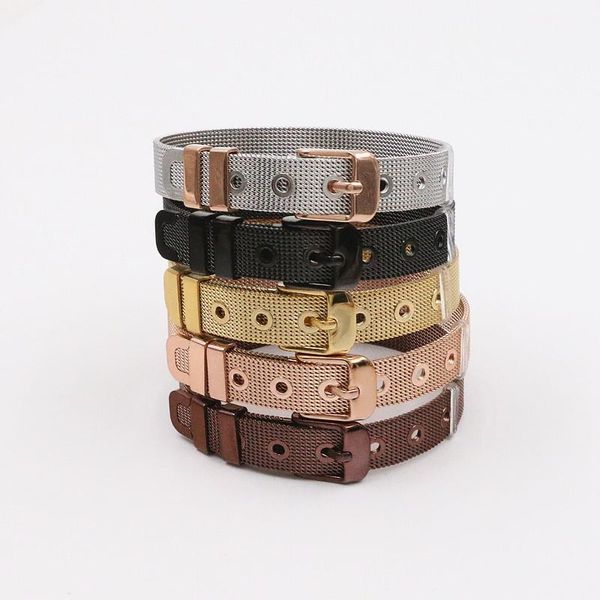 

charm bracelets mavis hare chocolate coffee mesh bracelet stainless steel keeper bands for slide charms drop 2021, Golden;silver