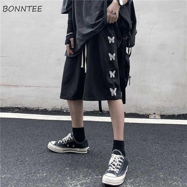 

men's shorts men casual printed lace up straight summer korean chic hip-hop fashion mens-shorts harajuku streetwear teen ins 1, White;black
