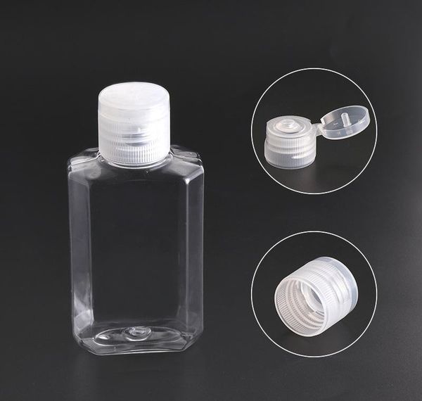

30ml 60ml empty pet plastic bottle with cap transparent square shape bottle for makeup fluid disposable jllcxl lajiaoyard