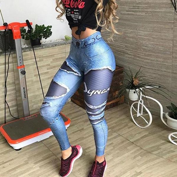 

running pants women's stretchy slim fit jeans training fitness ripped denim pencil leggings41, Black;blue
