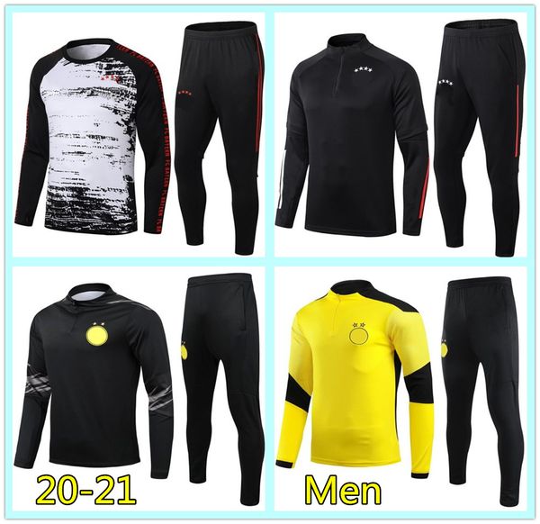 

2020 2021 mens bayern soccer tracksuit 20 21 men munich football tracksuit dortmund football training suit survetement chandal jogging, Black;yellow