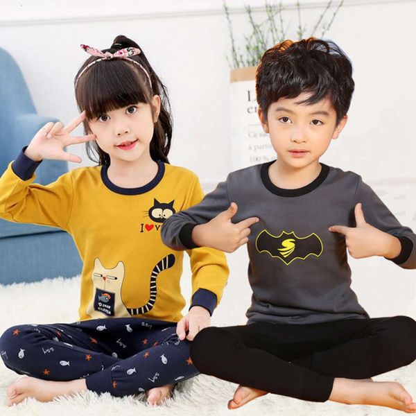 

children's 2020 clothing underwear set pure cotton household boys cloth pants spring and autumn girls pajamas, Blue;red
