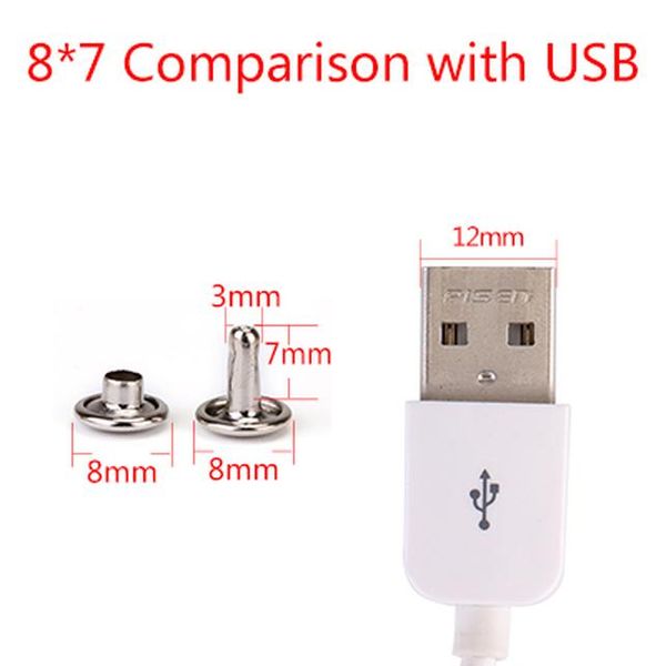 

50pcs 8mm round double cap rivet stud collision nail metal spike rock leathercraft shoe pegs of metal bag belt garment bracelet bbyobg