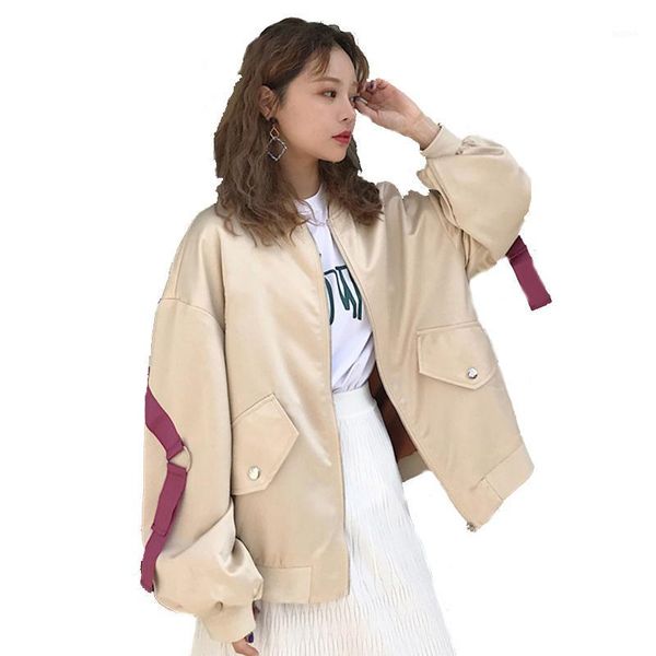 

windbreaker student bf harajuku streetwear coat oversize jacket new spring ribbons big size jacket women loose coat long1, Black;brown